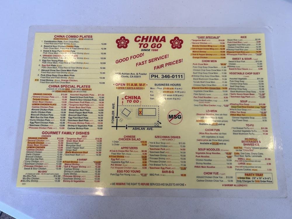 China To Go Menu image 1